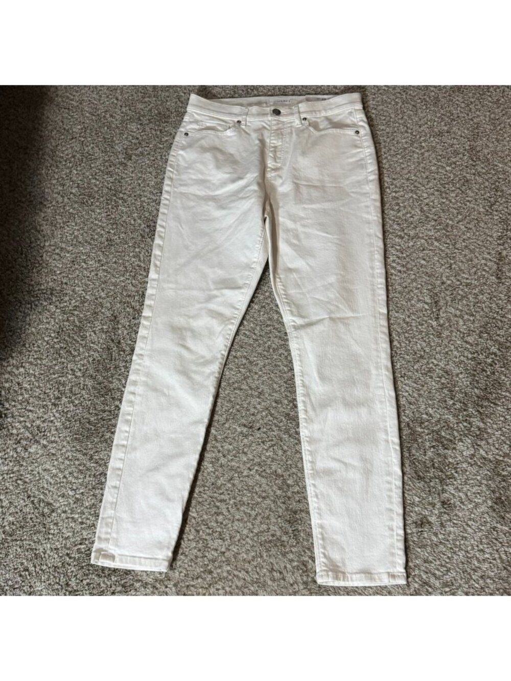 LOFT Jeans Women Size 8 29 White High Waist Skinny Ankle Stretch Denim Pants